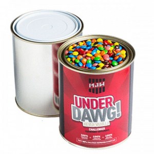 Branded Promotional Paint Tin filled with M&Ms 1 kg