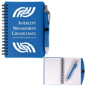 Branded Promotional Scribe Spiral Notebook with Pen