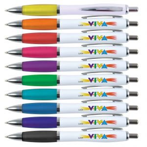 Branded Promotional Viva Pen - White Barrel