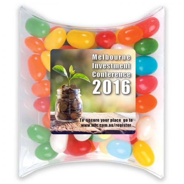Branded Promotional Assorted Colour Mini Jelly Beans In Pillow Pack