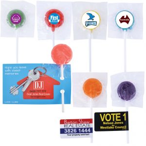 Branded Promotional Assorted Colour Lollipops