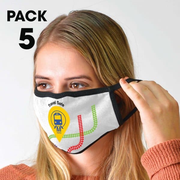 Branded Promotional 5 Pack - Shield Face Masks