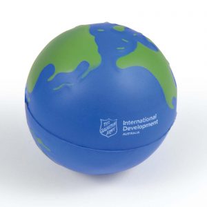 Branded Promotional 2 Colour World Globe Stress Reliever