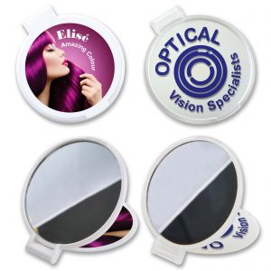 Branded Promotional Reflections Round Folding Mirror