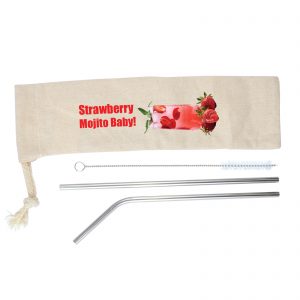 Branded Promotional Mojito Straw Set