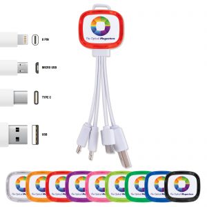 Branded Promotional Family Light Up  3 in 1 Cable