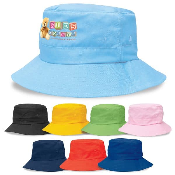 Branded Promotional Kids Twill Bucket Hat W/Toggle