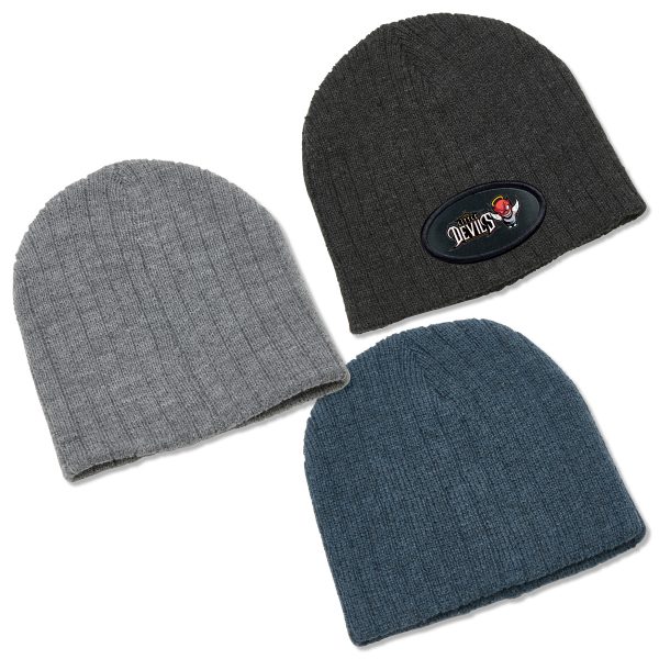 Branded Promotional Heather Cable Knit Beanie