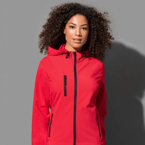 Branded Promotional Women'S Active Softest Shell Hooded Jacket
