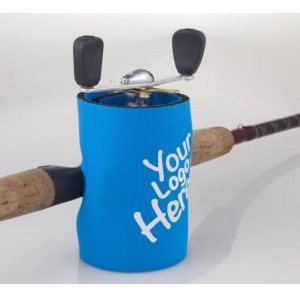 Branded Promotional Fishing reel cover/stubby cooler with base