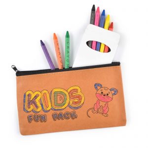 Branded Promotional Kraft Pencil Case and Crayon Set