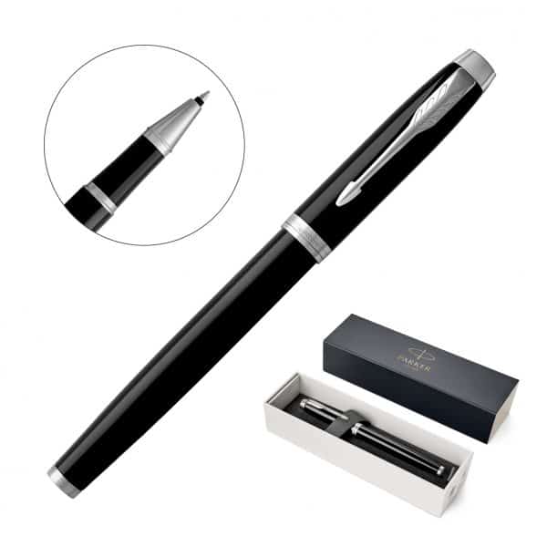 Branded Promotional Metal Pen Rollerball Parker Im - Lacquer Black Ct