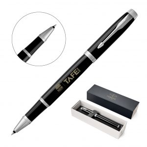 Branded Promotional Metal Pen Rollerball Parker IM - Lacquer Black CT
