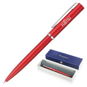 Branded Promotional Metal Pen Ballpoint Waterman Allure - Red Palladium Chrome Trim