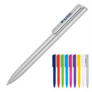 Branded Promotional Plastic Pen Ballpoint Colours Minimalist