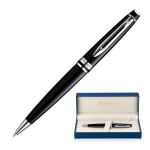 Branded Promotional Metal Pen Ballpoint Waterman Expert - Lacquer Black CT