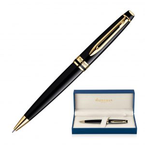Branded Promotional Metal Pen Ballpoint Waterman Expert - Lacquer Black GT