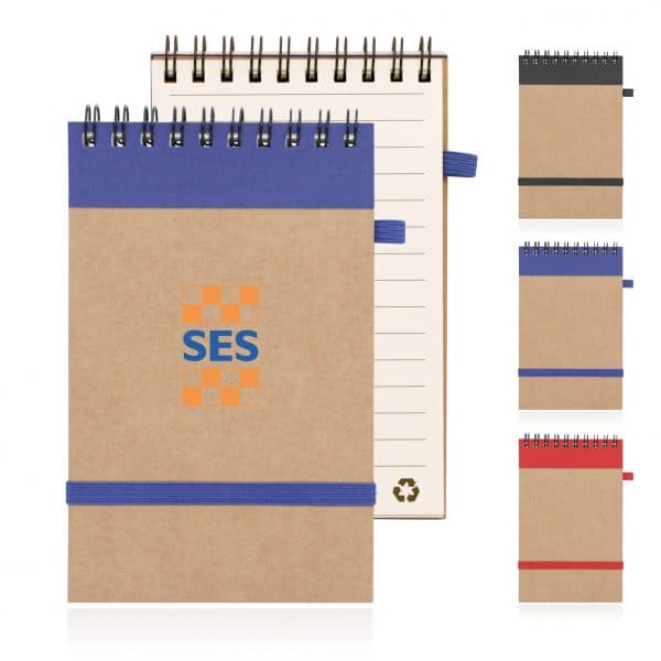 Branded Promotional Eco Notepad Recycled Paper Spiral Bound