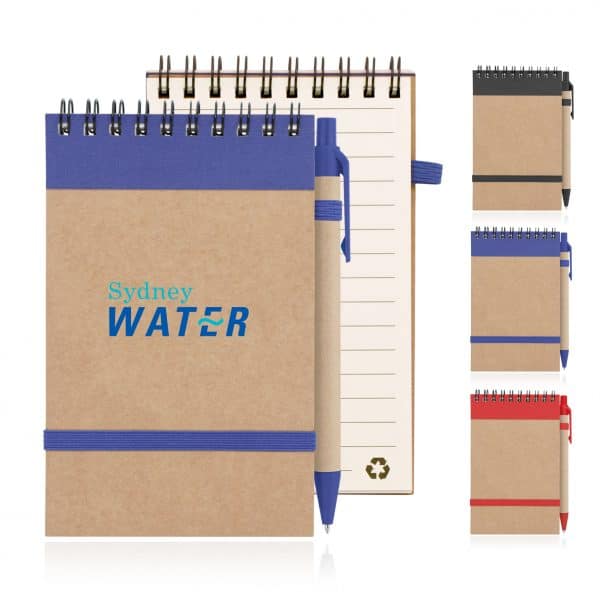 Branded Promotional Eco Notepad Recycled Paper Spiral Bound With Z244