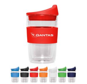 Branded Promotional Eco Coffee Cup Glass Double Wall Cup2Go 300ml