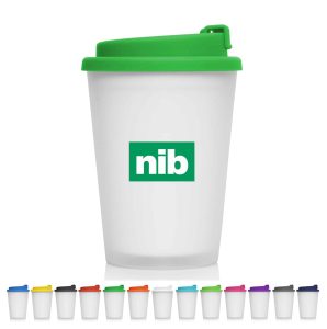Branded Promotional reusable coffee cup with logo