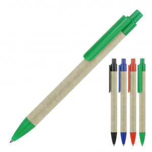 Branded Promotional Eco Pen Ballpoint Recycled Paper Sage