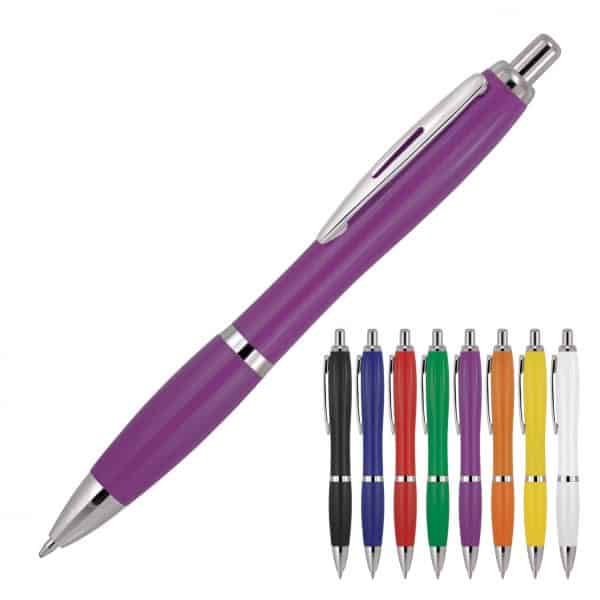 Branded Promotional Plastic Pen Ballpoint Solid Colours Cara
