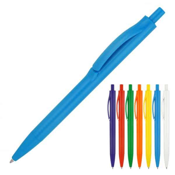 Branded Promotional Plastic Pen Ballpoint Solid Colours Xavier