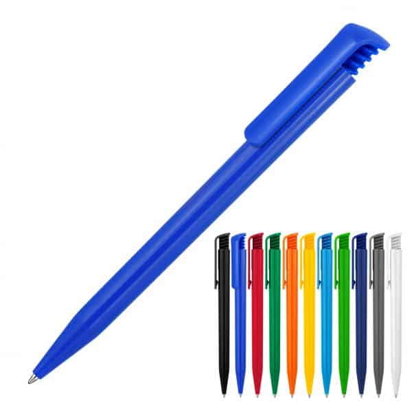 Branded Promotional Plastic Pen Ballpoint Gloss Colours Tia
