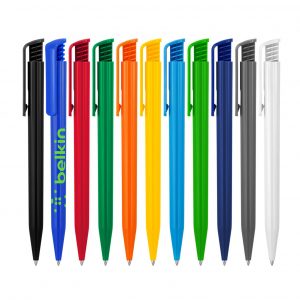 branded promotional Plastic Pen Ballpoint Gloss Colours Tia