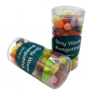 Branded Promotional Pet Tube with JELLY BELLY Jelly Beans 100g
