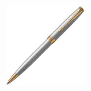 Branded Promotional Metal Pen Ballpoint Parker Sonnet - Stainless 23K Gold Plated Trim