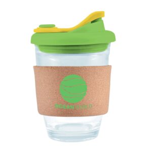 Branded Promotional Vienna Coffee Cup / Snap Lid / Cork Band