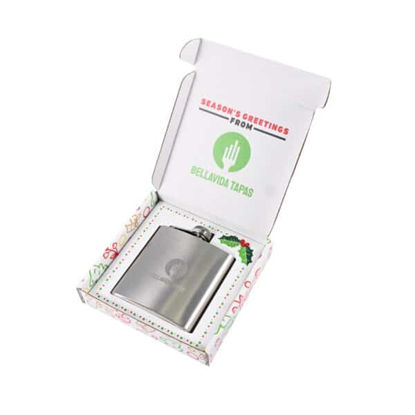 Branded Promotional Elite Printed Gift Set With Hip Flask