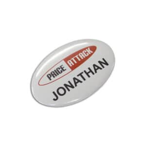 Branded Promotional Button Badge Oval - 65 X 45mm