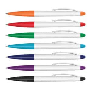 Branded Promotional Spark Stylus Pen - White Barrel