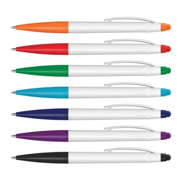 Branded Promotional Spark Stylus Pen - White Barrel