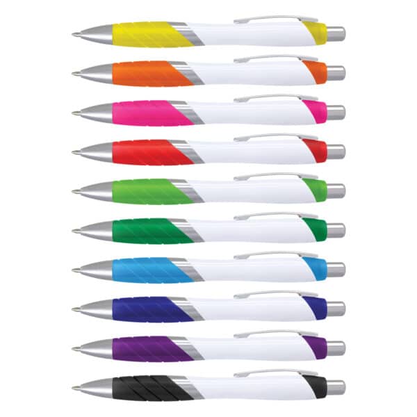 Branded Promotional Borg Pen - White Barrel