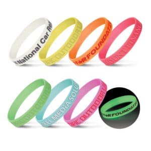 Branded Promotional Silicone Wrist Band - Glow In The Dark
