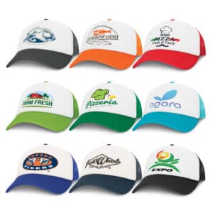 Branded Promotional Cruise Mesh Cap - White Front