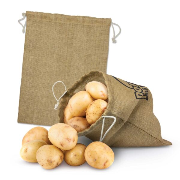 Branded Promotional Jute Produce Bag - Large