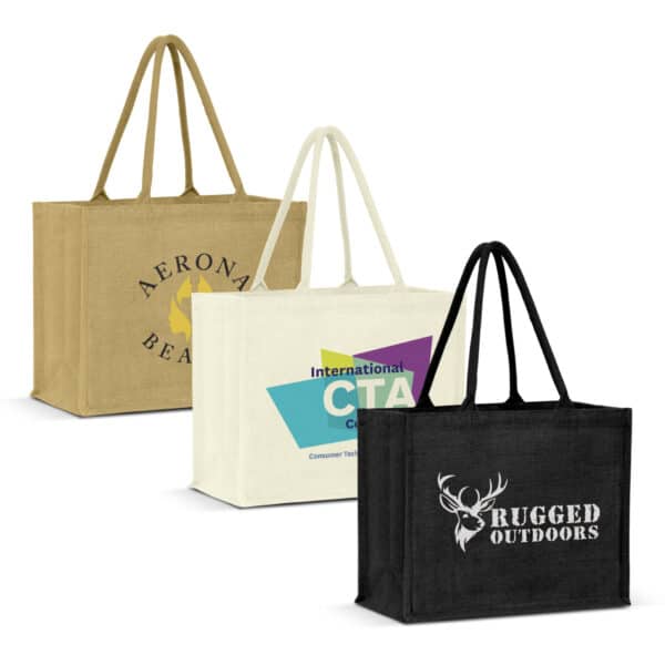 Branded Promotional Torino Jute Tote Bag - Colour Match