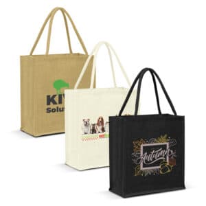 Branded Promotional Lanza Jute Tote Bag - Colour Match