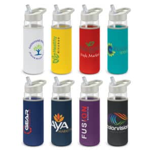 Branded Promotional Elixir Glass Bottle - Neoprene Sleeve