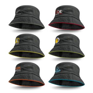 Branded Promotional Bondi Bucket Hat - Coloured Sandwich Trim
