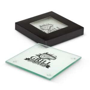 Branded Promotional Venice Glass Coaster Set Of 2 - Square