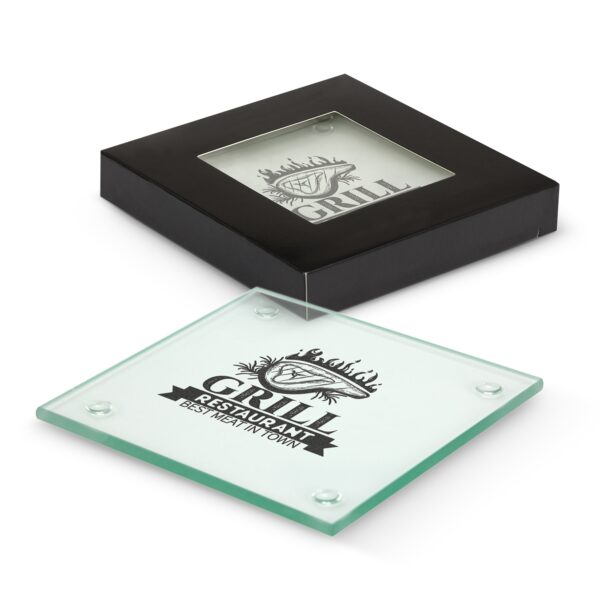 Branded Promotional Venice Glass Coaster Set Of 4 - Square