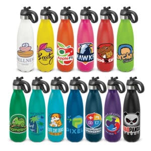 Branded Promotional Mirage Powder Coated Vacuum Bottle - Flip Lid