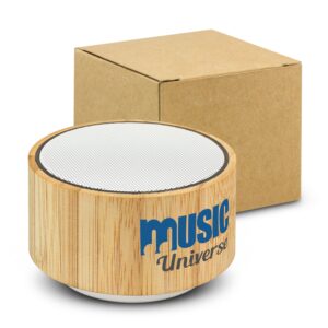 Branded Promotional Bamboo Bluetooth Speaker - White
