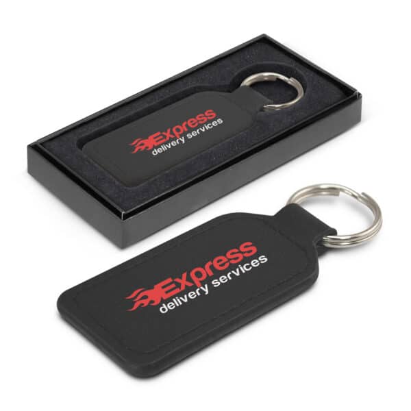 Branded Promotional Prince Leather Key Ring  - Rectangle